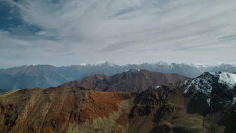 autumn mountain range aerial view