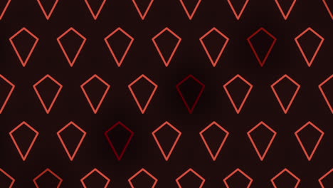 bold red diamond pattern on dark brown background