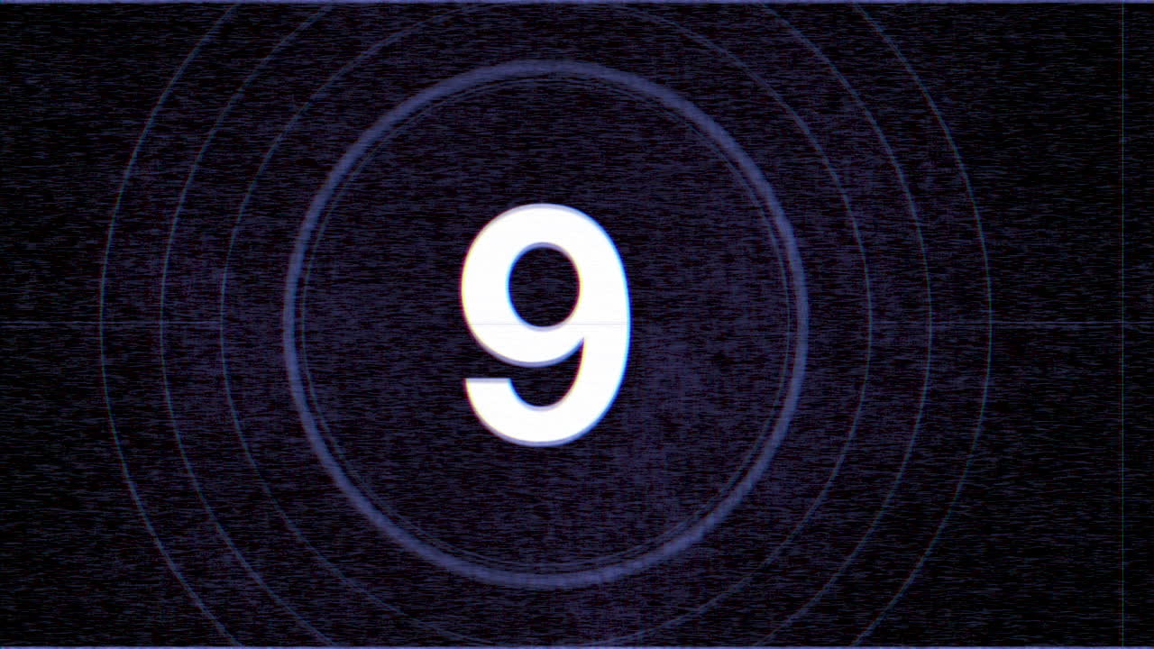 Motion blue digital film countdown abstract background in modern style 3