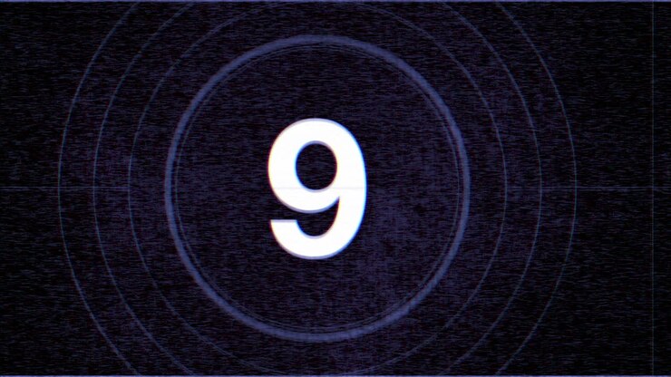 Motion blue digital film countdown abstract background in modern style 3