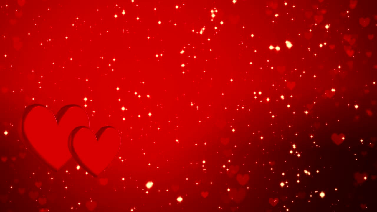 심장과 황금 콘페티와 함께 로맨틱한 배경 행복한 발렌타인 데이 또는 결혼식