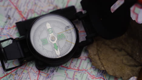 Compass-on-a-map-outdoors