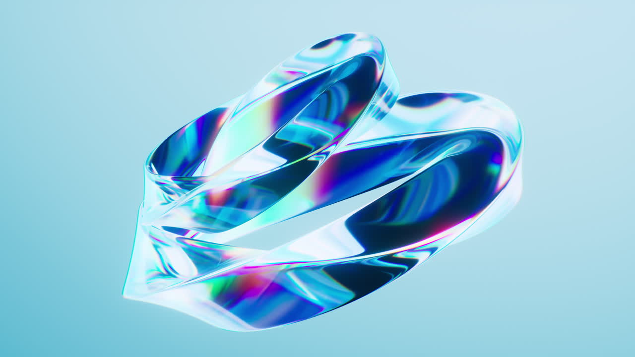 Flowing curve glass geometry background, 3d rendering