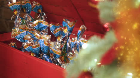 christmas candies in a wooden box