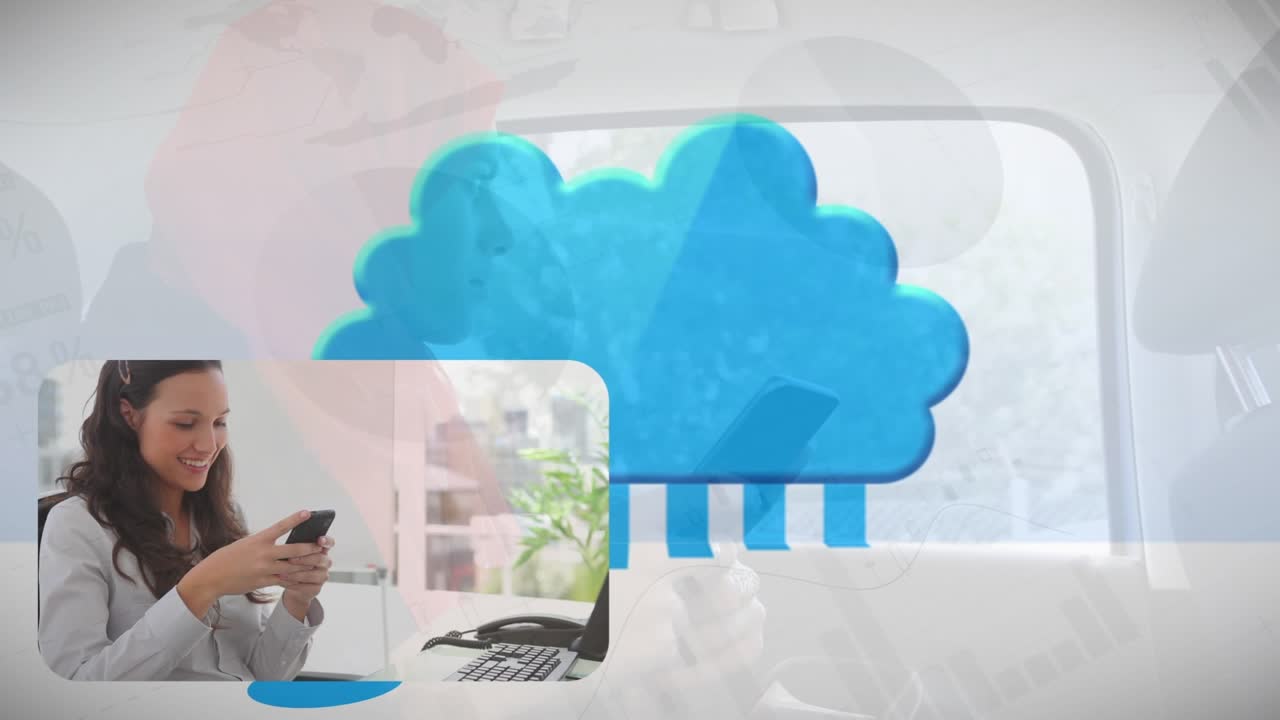 Animation of colorful stains over shipping tracking interface
