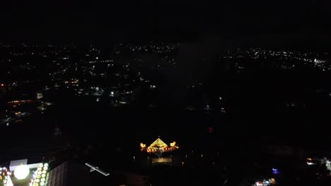 Beautiful-firework-at-night-sky-of-Puebla-Town-during-festival-of-light-show