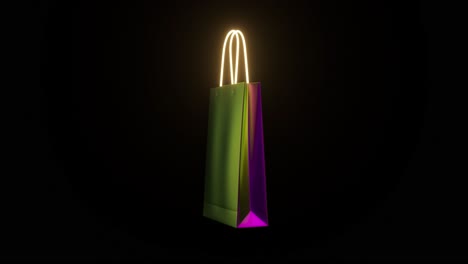 purple and green shopping bag render