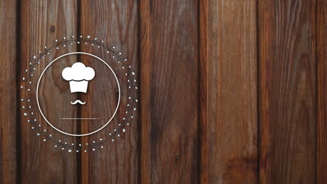 icono vectorial de sombrero de chef con bigote 4k