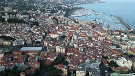 Aerial-Sanremo-Liguria-Italy-with-seascape-coastline-and-port