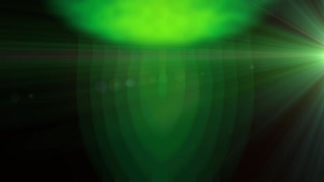 animation of glowing green form and refracted green light moving on black background