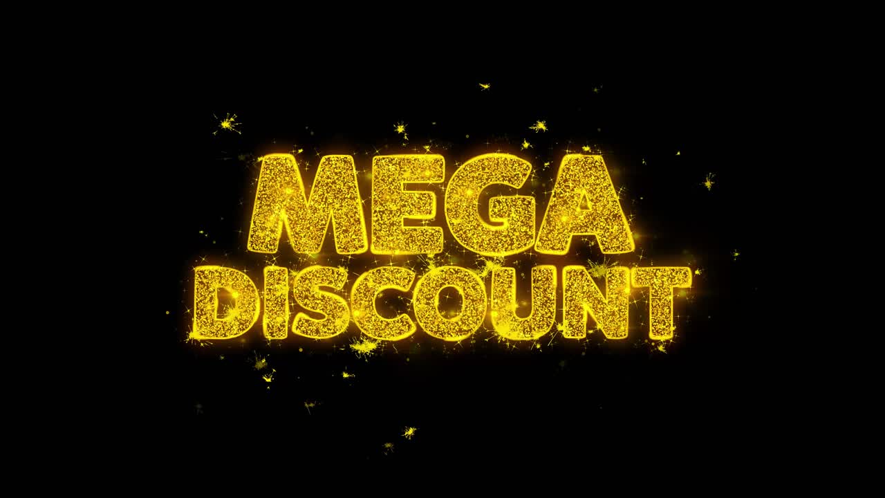 Mega Discount Sparkling Text Graphic Design