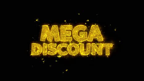mega discount sparkling text graphic design
