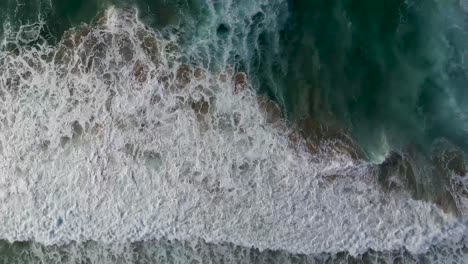 magical 4k top aerial drone perspective of the atlantic ocean near valdoviño beach in galicia