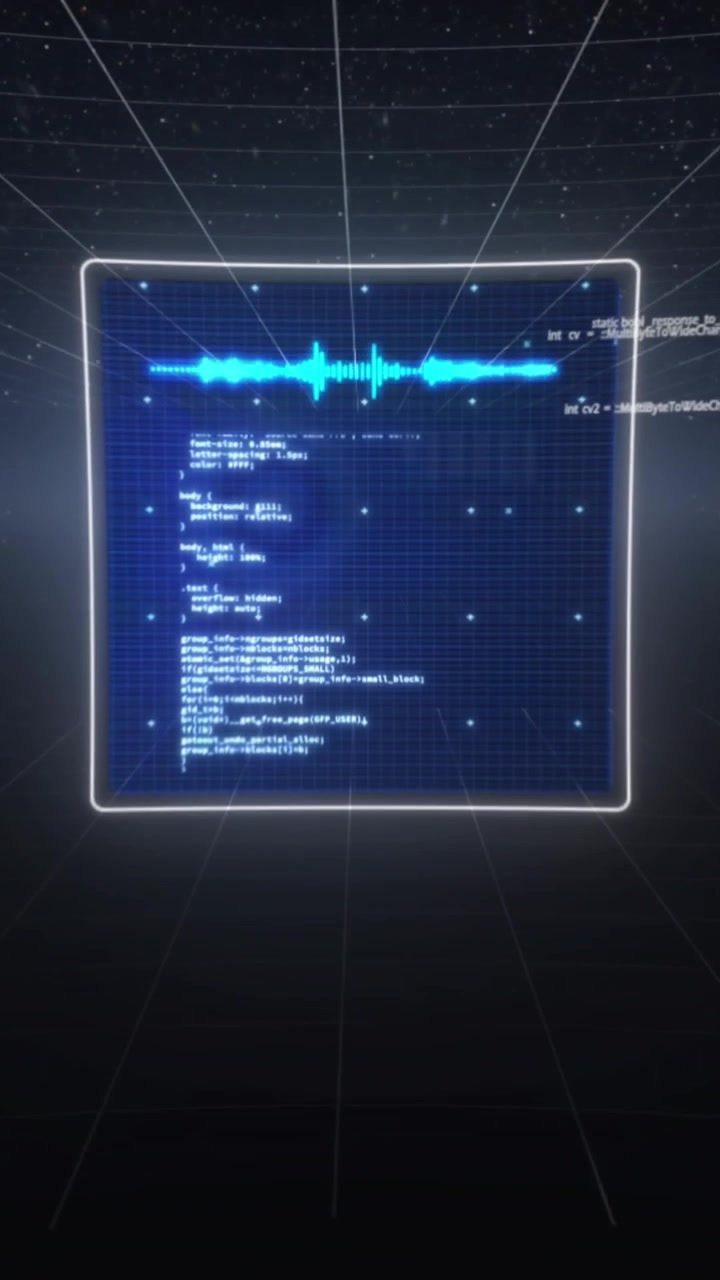 Animation of hud interface screens with graphs and computer language moving on abstract background
