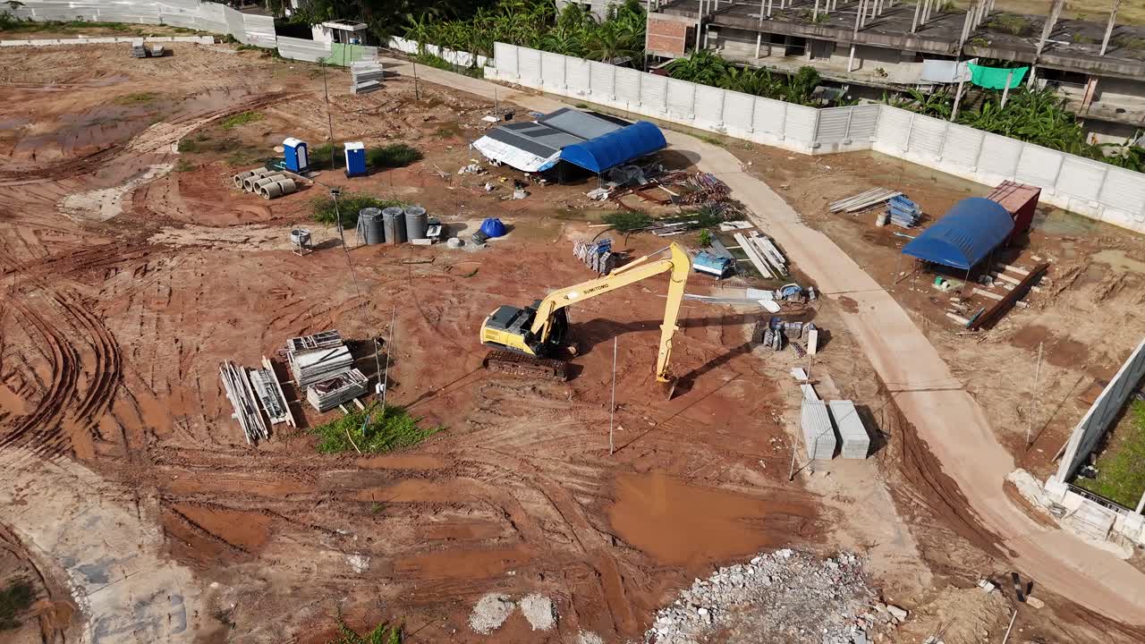 vista aérea del sitio de construcción