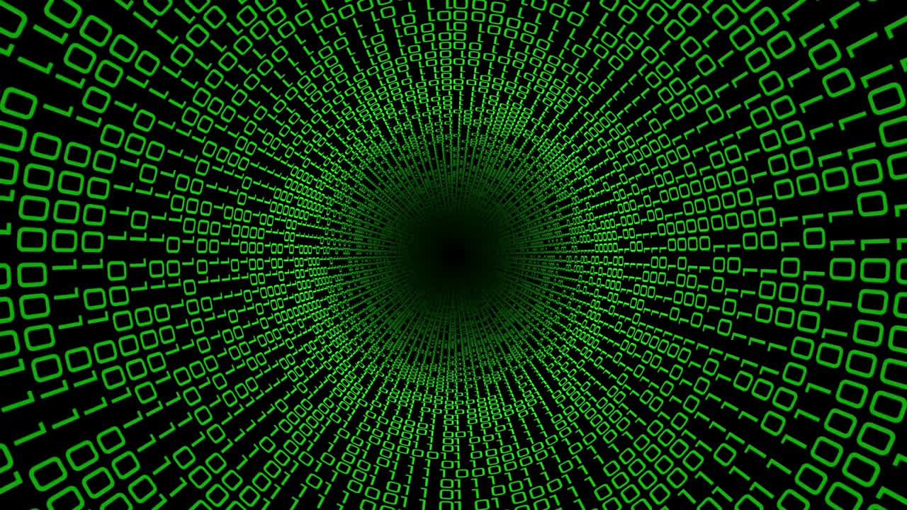 Binary numbers tunnel backdrop