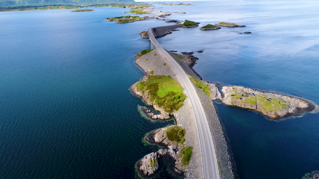 대서양 도로 항공 영상 노르웨이