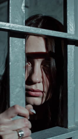 woman behind bars