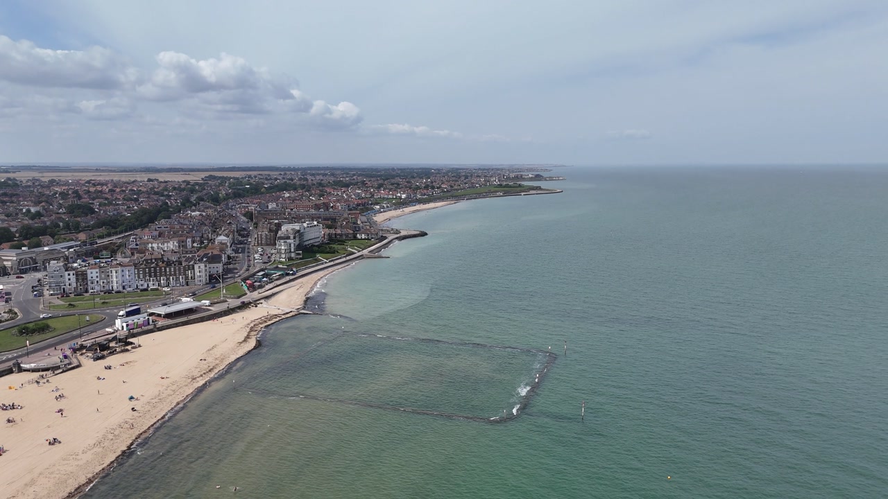 Warpole bay tidal pool Margate UK drone,aerial high angle view