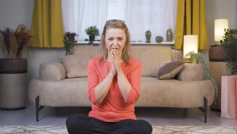 woman giving motivational speech to camera.