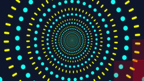 animation of kaleidoscopic colorful shapes on dark background