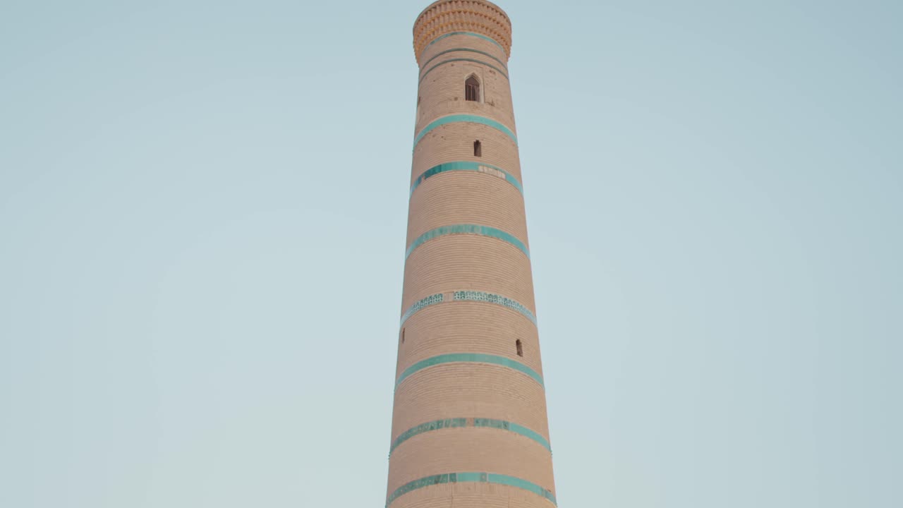 Tall Brick Minaret in Uzbekistan