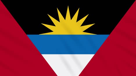 y la bandera de antigua y barbuda agitando tela, bucle