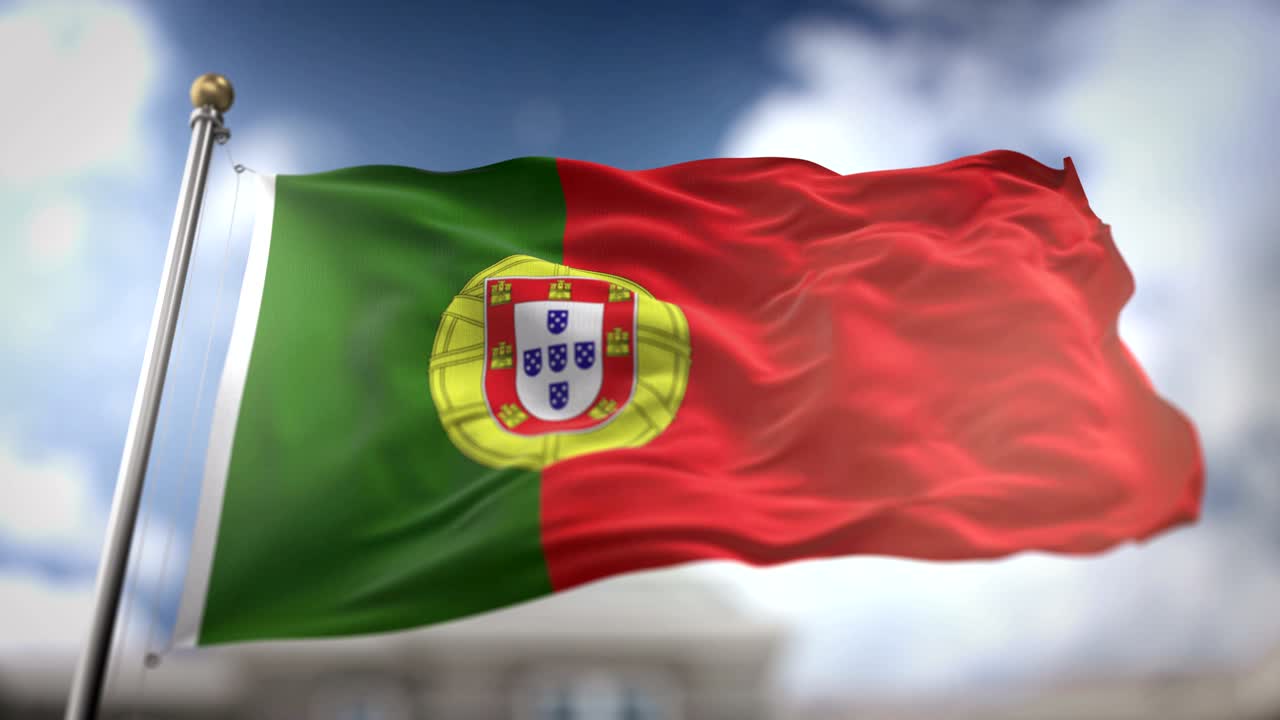 포르투갈 발은 느린 동작 3d 렌더링 파란 하늘 배경 - 시엄리스 루프 4k