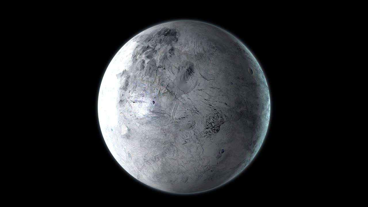 luna realista girando, 4k. textura muy detallada