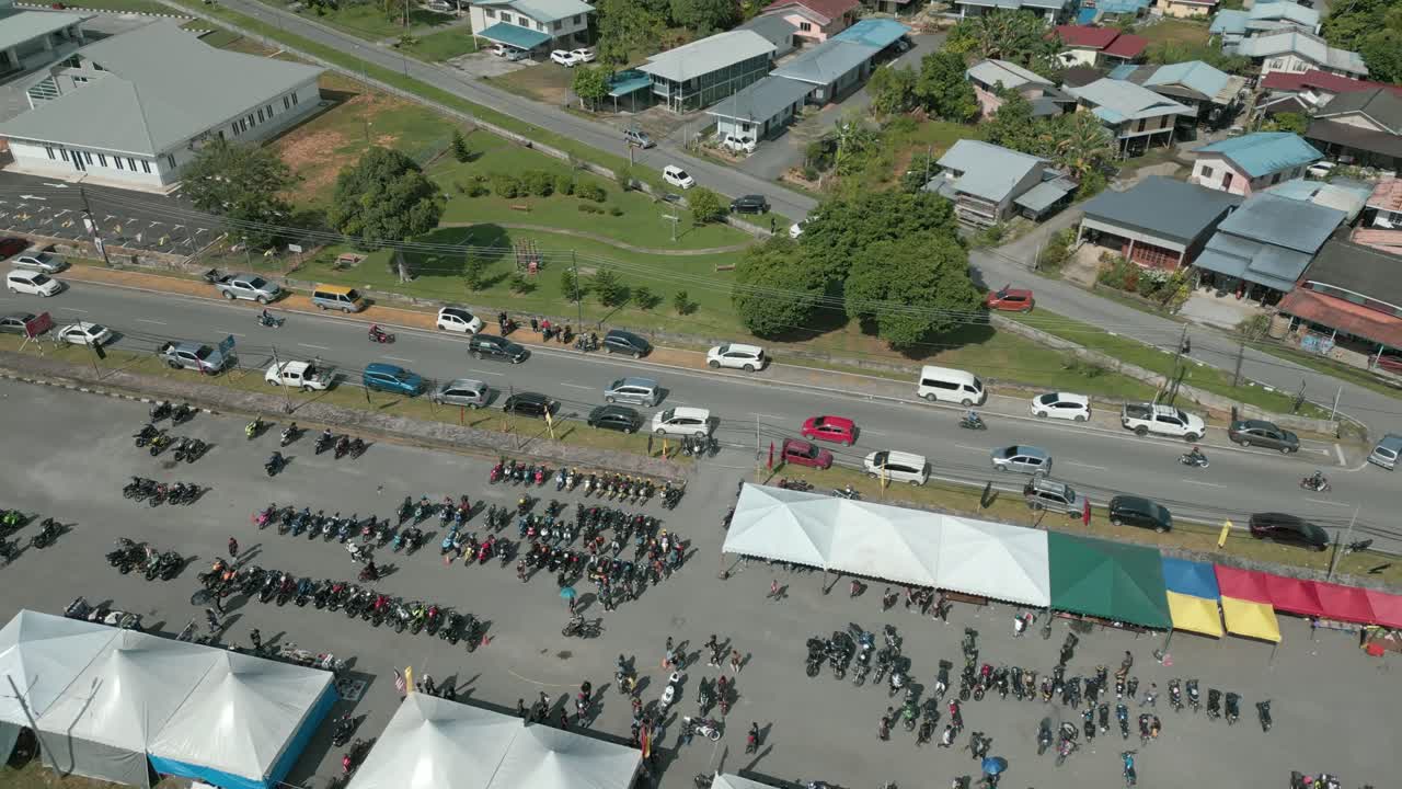 Drone View At Lundu Town During Summer, In conjunction Of Regatta Traditional Long Boat Race Batang Kayan River, With Car And Bike Show.
#regatta