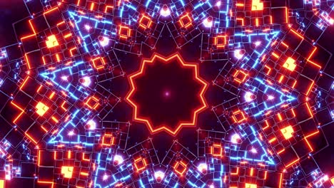 colorful animation pattern with black background. kaleidoscope vj loop