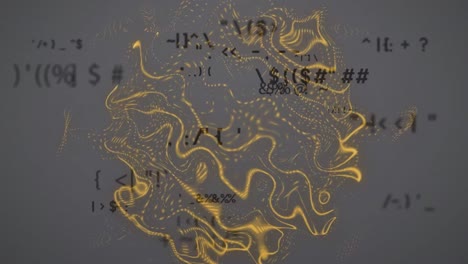 animación del procesamiento de datos sobre formas sobre fondo gris