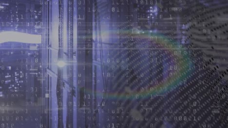 animación del globo y el código binario a través de servidores