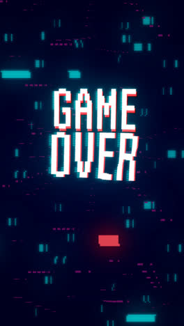 motion graphic of glitch game over background