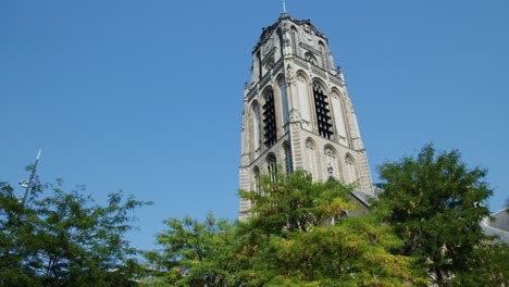 clock tower of laurenskerk, rotterdam, the netherlands