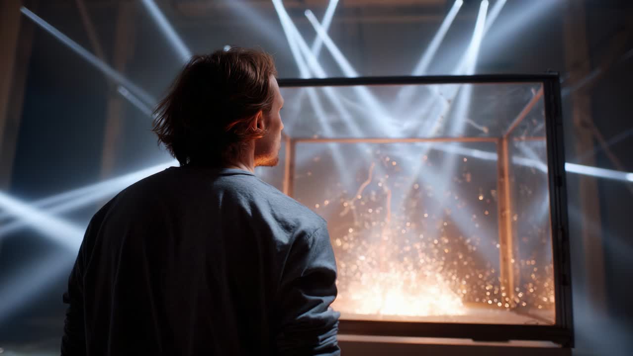 Ames the captivating spectacle of light and sparks captivates the viewer's attention in this dynamic scene, where visual effects create an enthralling atmosphere of wonder and excitement