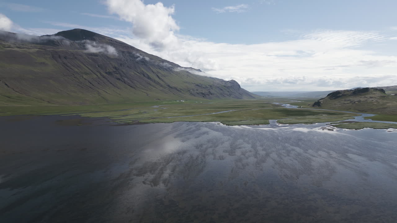 Calming view of Icelandic landscape from Vatnsdalshólar viewpoint