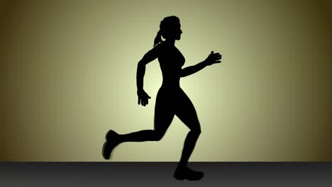 silueta de una mujer corriendo