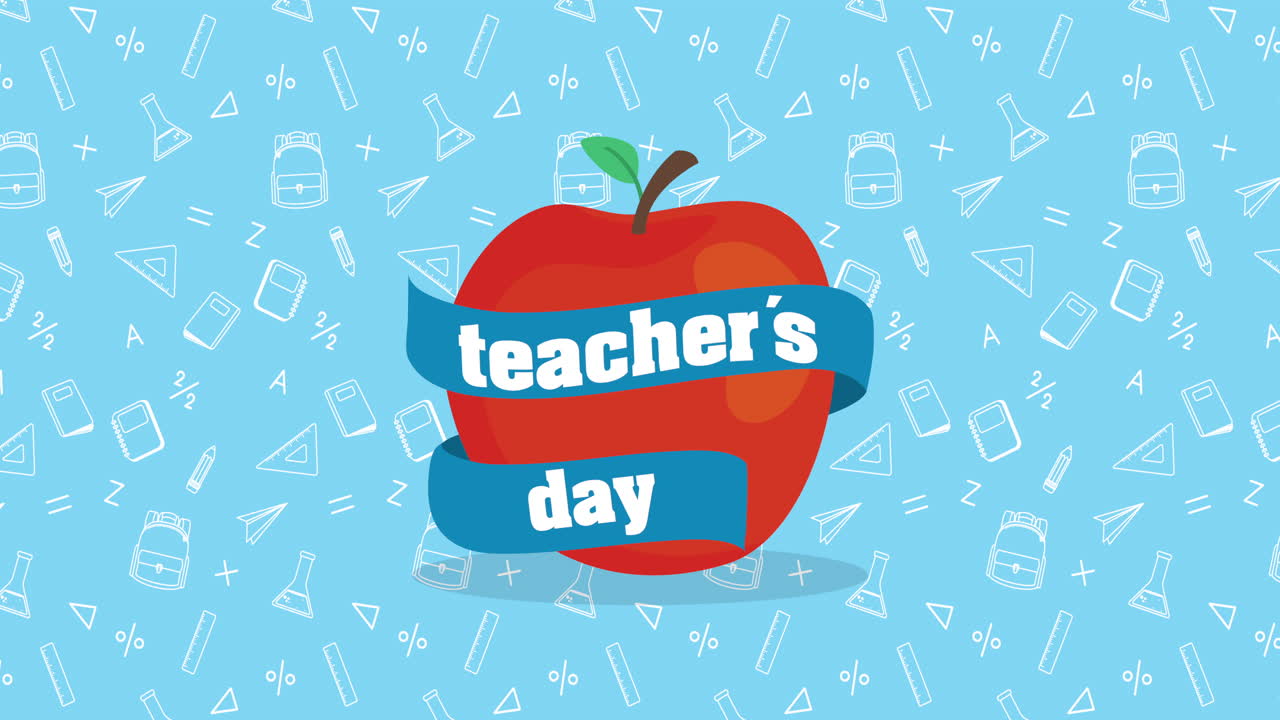 feliz dia dos professores com maçã