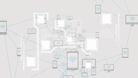 animation of data processing over white background