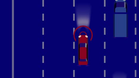 n el tráfico en la carretera por la noche