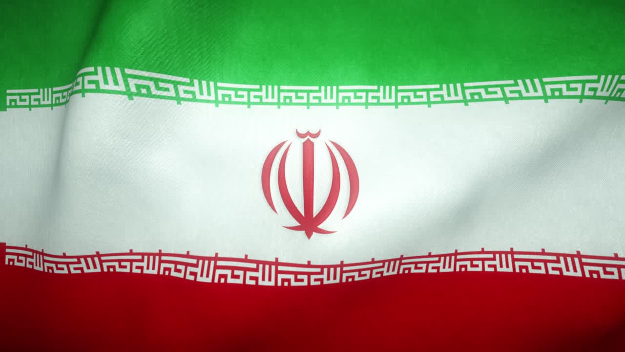 la bandera de irán ondeando en el viento