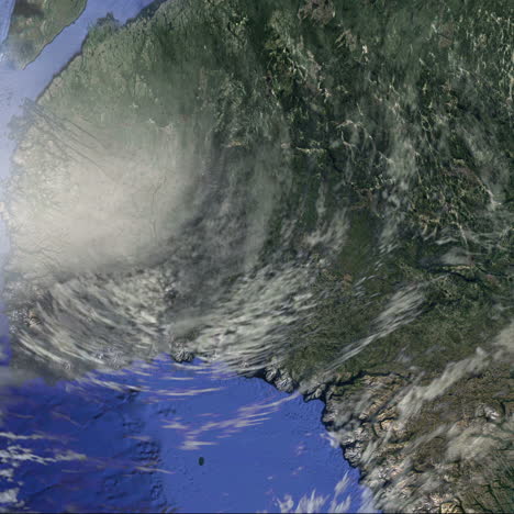 huracán desde el espacio satélite tierra tormenta tifón clima nube tiempo 4k