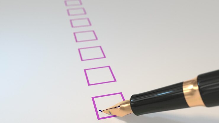 Pen ticking boxes fountain survey vote exam tick ticker loop 4K