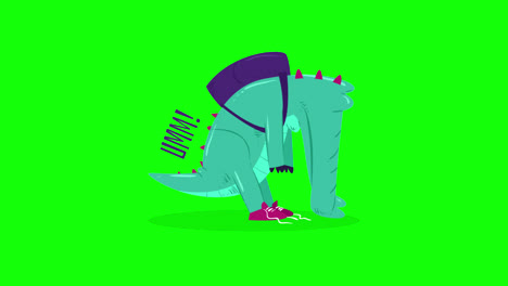un dinosaurio lindo tratando de caminar