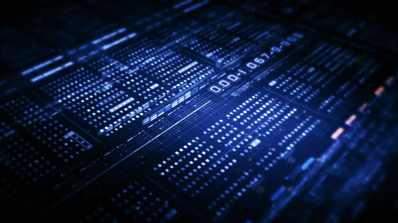 Advanced data matrix simulation UI with cutting-edge digital environment with a dynamic and immersive display of interconnected data matrix information networks systems background