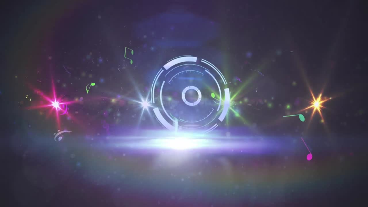 검은색 배경에 스 스캔을 통해 빛의 반점과 메모의 애니메이션