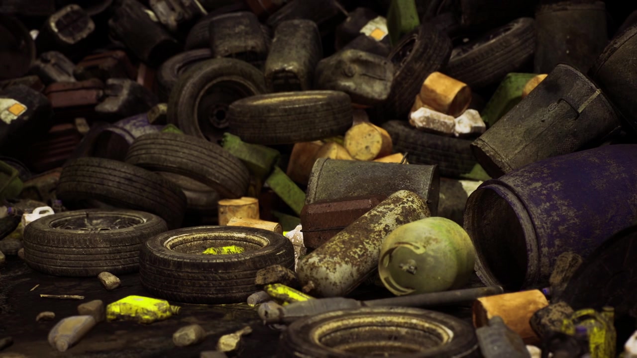 Industrial textures showing wear and reuse opportunities clearly visible