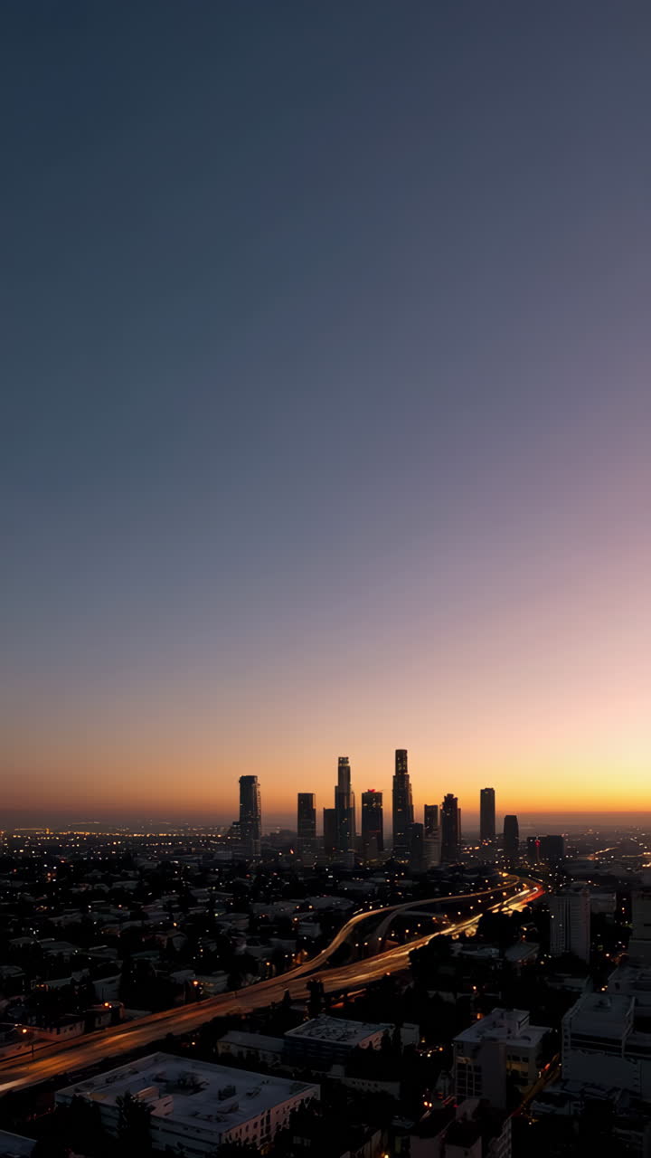 Horizonte de Los Ángeles al Amanecer/Atardecer