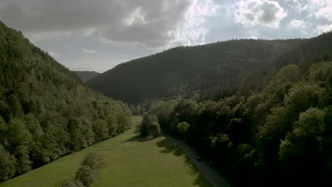 drone aerial of the harz national park in lower saxony, germany, europe